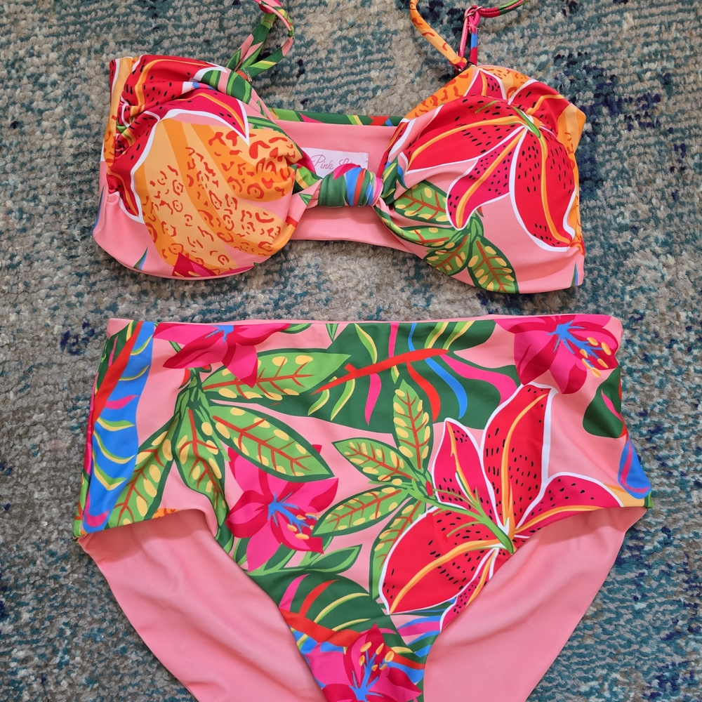 Pink Lily Vibrant Floral Kids Bikini
